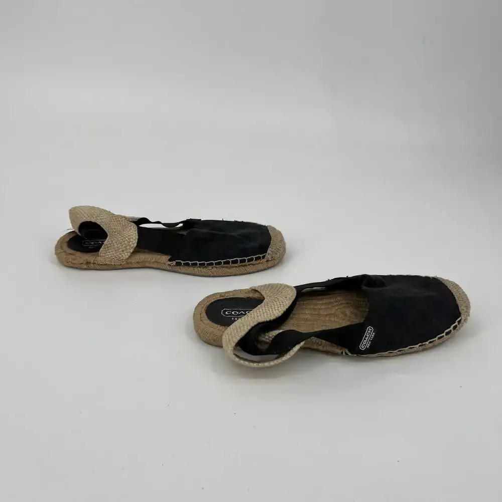 Coach Black Cotton Espadrille Flats | Women’s Size 7.5